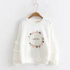 Frill-trim Floral Hoop Sweatshirt