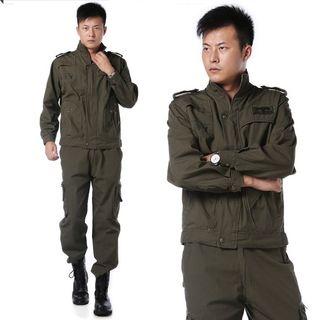 Set: Stand-collar Jacket + Cargo Pants