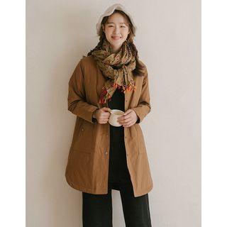 Stand-collar Long Safari Jacket