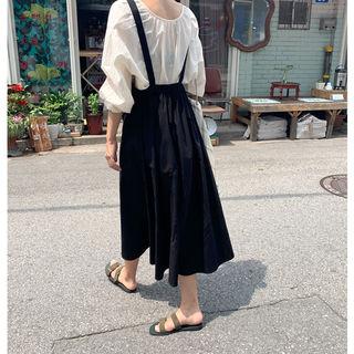 Flared Long Overall Dress