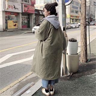 Hood-layered Long Parka