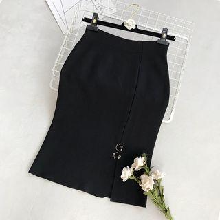 High Waist Pencil Skirt Black - One Size