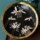 Set: Wedding Faux Crystal Branches Hair Comb + Hair Stick