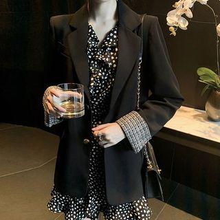 Single Button Blazer / Long-sleeve A-line Dress