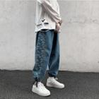 Paisley Print Cropped Harem Jeans