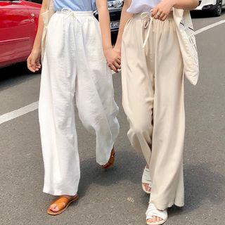 Wide-leg Pants 7011# - White - One Size