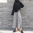 Colorblock Wide-leg Knit Crop Pants