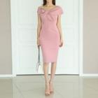 Off-shoulder Tie-front Dress