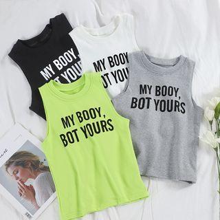 Lettering Sleeveless Camisole Top