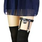 Bell Pendant Faux Leather Garter