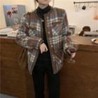 Plaid Jacket Plaid - Coffee & Blue & White - One Size