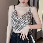 Print Knit Cropped Camisole Top
