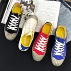 Canvas Striped Trim Sneakers