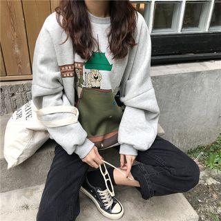 Drop Shoulder Print Pullover