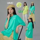 Side-slit Ruched Loose T-shirt