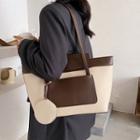 Two-tone Panel Tote Bag With Coin Purse
