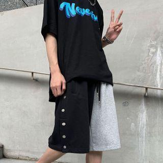 Two-tone Button-up Shorts