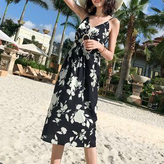 Spaghetti Strap Floral Midi Sundress