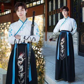 Set: Embroidered Hanfu Top + Bottom