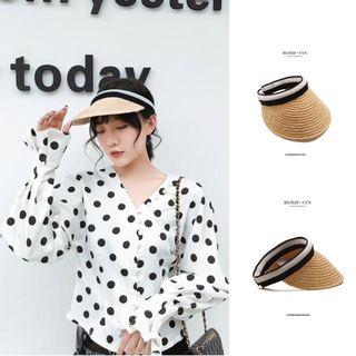 Straw Visor Hat Off-white - M