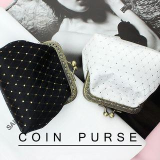 Rhinestone Coin Purse Black - One Size