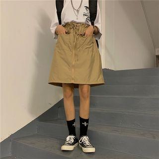 A-line Zip Cargo Skirt