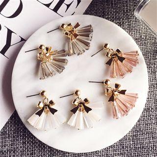 Bow-accent Tasseled Earring