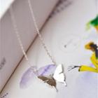 Sterling Silver Butterfly Necklace 1pc - Silver - One Size