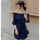 Tie-waist Off-shoulder Playsuit
