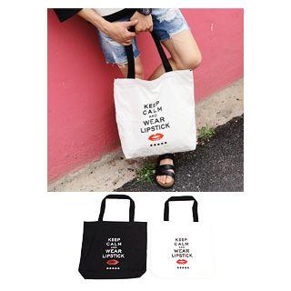 Lettering Cotton Shopper Bag