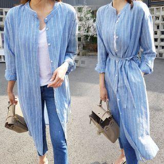 Pinstriped Midi Shirt