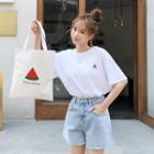 Set: Watermelon Print T-shirt + Shopper Bag