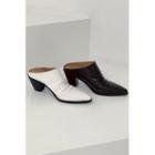 Pointy Cone-heel Shirred Mules