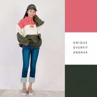 Color-block Anorak Pullover