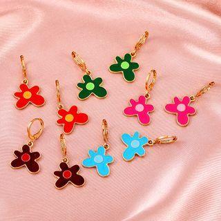 Flower Glaze Alloy Dangle Earring