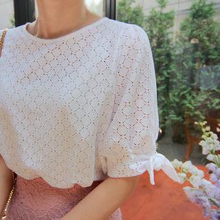 Ribbon-detail Key-hole Back Top