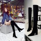 Pointed Toe Over-the-knee Chunky Heel Boots