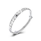 925 Sterling Silver Fashion Elegant Twisted Twist Bangle Silver - One Size