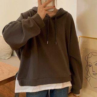 Mock Two-piece Bow-detail Hoodie