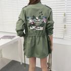 Stand-collar Embroidered Parka