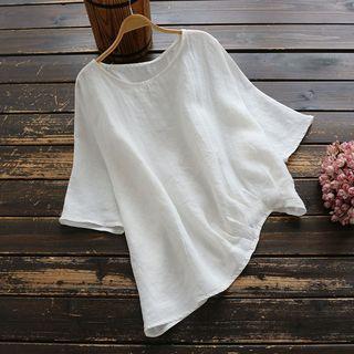 Elbow-sleeve Asymmetric Top