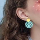 925 Sterling Silver Hexagon Bead Disc Dangle Earring