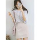 Tall Size Elbow-sleeve Boxy T-shirt