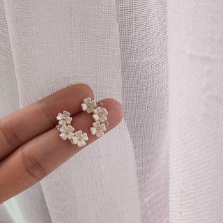 Faux Pearl Rhinestone Earring 1 Pair - Earring - Gold & White - One Size