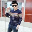 Printed Round-neck Sweater