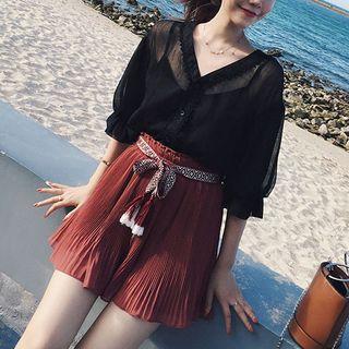 Set: Chiffon Top + Camisole + A-line Skirt