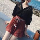 Set: Chiffon Top + Camisole + A-line Skirt