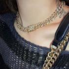 Rhinestone Chained Necklace / Bracelet / Set