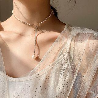 Faux Pearl Pendant Y Choker As Shown In Figure - One Size