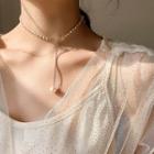 Faux Pearl Pendant Y Choker As Shown In Figure - One Size
